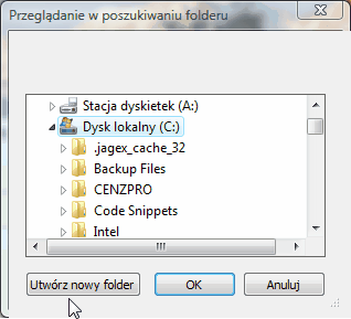 Eksport do Platnika_okno_tworzenia_folderu_docelowego